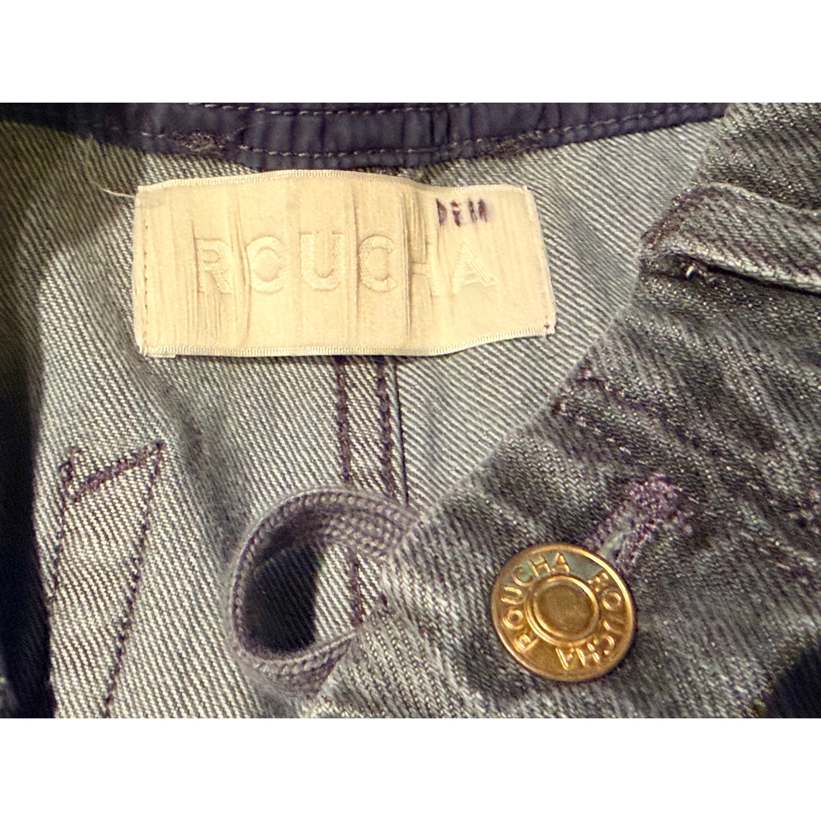 Roucha Delen Denim Pants Womens Vintage 100% Cotton Drawstring Waist Size Aa — image 6 of 8
